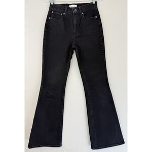 Madewell Perfect Vintage Flare Jean Women's 24 (27x30.5) Black Denim 10.5 Rise